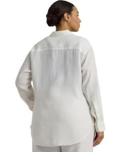 Lauren Ralph Lauren Plus-Size Oversize Floral Eyelet-Logo Linen Shirt | Shirts & Tops -Lauren Ralph Store 7169WyiLUuL. AC SR736920