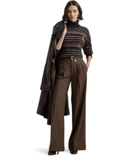 Lauren Ralph Lauren Checked Pleated Wool Wide-Leg Pants 7 Lauren Ralph Lauren Checked Pleated Wool Wide-Leg Pants -Lauren Ralph Store 716T71KYwWL. AC SR736920