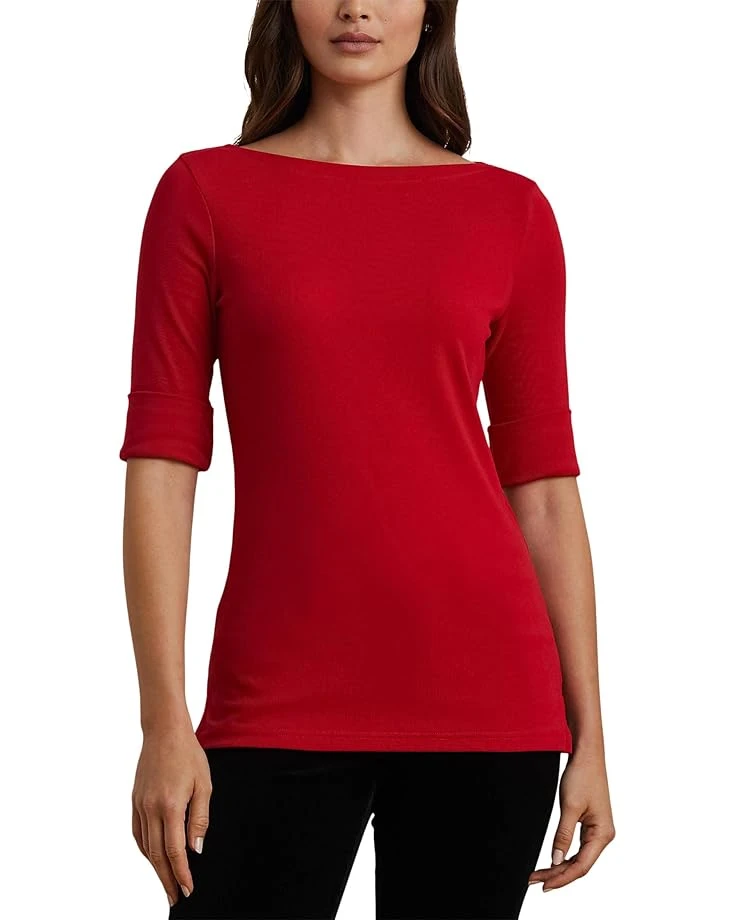 Lauren Ralph Lauren Petite Stretch Cotton Boatneck Tee | Shirts & Tops 5 Lauren Ralph Lauren Petite Stretch Cotton Boatneck Tee | Shirts & Tops - Image 5