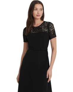 Lauren Ralph Lauren Lace-Trim Georgette Cocktail Dress | Dresses -Lauren Ralph Store 717RG0v6LyL. AC SR736920