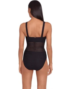 Lauren Ralph Lauren Ottoman Mesh Square Neck Over the Shoulder One Piece | Swimwear -Lauren Ralph Store 718SfdoL AL. AC SR736920
