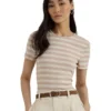 Lauren Ralph Lauren Striped Stretch Cotton Crewneck Tee | Shirts & Tops