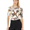Lauren Ralph Lauren Plus Size Print Stretch Cotton Boatneck Tee | Shirts & Tops