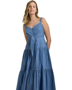 Lauren Ralph Lauren Cotton-Blend Tie-Front Tiered Dress | Dresses -Lauren Ralph Store 71AHQjFLU1L. AC SR736920