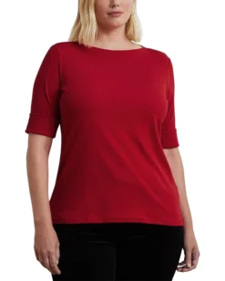 Lauren Ralph Lauren Plus Size Stretch Cotton Boatneck Tee | Shirts & Tops -Lauren Ralph Store 71AMqKLyhgL. AC SR736920