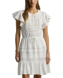 Lauren Ralph Lauren Lace-Trim Jersey Flutter-Sleeve Dress | Dresses -Lauren Ralph Store 71AepMFQ6fL. AC SR736920