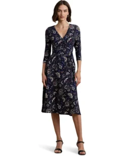 Lauren Ralph Lauren Floral Surplice Stretch Jersey Dress | Dresses