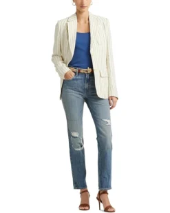 Lauren Ralph Lauren Striped Cotton-Blend Blazer | Coats & Outerwear -Lauren Ralph Store 71CTyxtG34L. AC SR736920