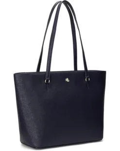 Lauren Ralph Lauren Crosshatch Leather Medium Karly Shopper Tote | Handbags