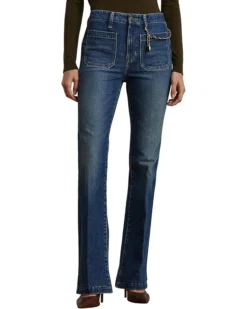 Lauren Ralph Lauren Chain-Trim High-Rise Flare Jean | Jeans