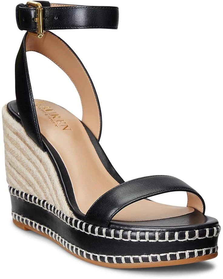 Lauren Ralph Lauren Hilarie Burnished Leather Espadrille | Heels 1 Lauren Ralph Lauren Hilarie Burnished Leather Espadrille | Heels