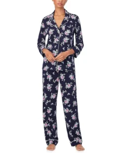 Lauren Ralph Lauren Long Sleeve Knit Notch Pj Set | Sleepwear