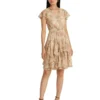 Lauren Ralph Lauren Floral Metallic Chiffon Cocktail Dress | Dresses