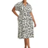 Lauren Ralph Lauren Plus-Size Leaf-Print Belted Crepe Dress | Dresses