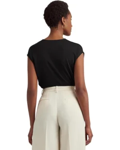 Lauren Ralph Lauren Twist-Front Jersey Cap-Sleeve Tee | Shirts & Tops -Lauren Ralph Store 71GqI66 lkL. AC SR736920