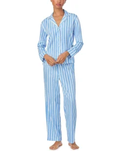 Lauren Ralph Lauren Long Sleeve Woven Notch Pj Set | Sleepwear