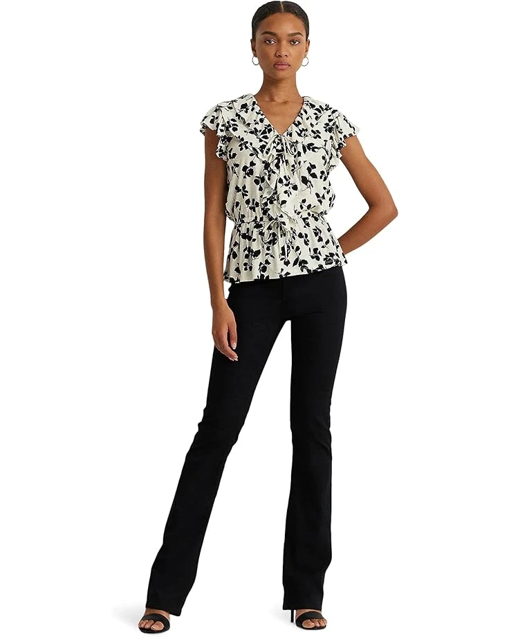 Lauren Ralph Lauren Leaf-Print Ruffle-Trim Jersey Peplum Top | Shirts & Tops 4 Lauren Ralph Lauren Leaf-Print Ruffle-Trim Jersey Peplum Top | Shirts & Tops - Image 4