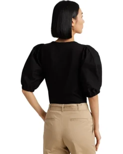 Lauren Ralph Lauren Stretch Cotton Puff-Sleeve Henley Tee | Shirts & Tops -Lauren Ralph Store 71Jml4gOjL. AC SR736920