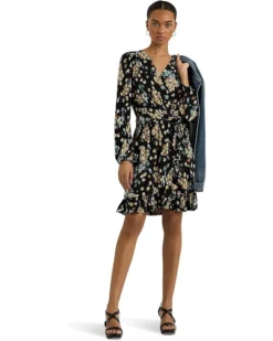 Lauren Ralph Lauren Floral Belted Stretch Jersey Dress | Dresses