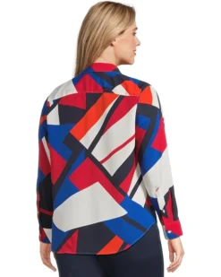 Lauren Ralph Lauren Plus Size Classic Fit Print Crepe Shirt | Shirts & Tops -Lauren Ralph Store 71PERDcNKfL. AC SR736920