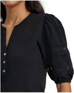 Lauren Ralph Lauren Lace-Trim Jersey Puff-Sleeve Henley Tee | Shirts & Tops -Lauren Ralph Store 71R0niQcw0L. AC SR736920