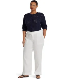 Lauren Ralph Lauren Plus Size Linen Drawcord Pants -Lauren Ralph Store 71REtLY546L. AC SR736920