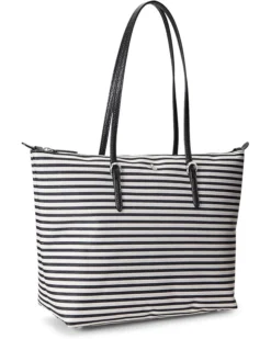 Lauren Ralph Lauren Striped Nylon Medium Keaton Tote | Handbags