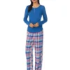 Lauren Ralph Lauren Long Sleeve Knit Henley Top Woven Pants PJ Set | Sleepwear