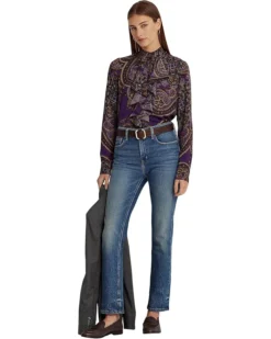 Lauren Ralph Lauren Paisley Ruffle-Trim Georgette Shirt | Shirts & Tops -Lauren Ralph Store 71U4vS68biL. AC SR736920