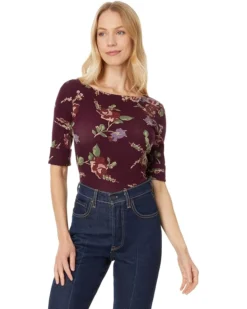 Lauren Ralph Lauren Floral Stretch Cotton Boatneck Tee | Shirts & Tops -Lauren Ralph Store 71UERlVxRjL. AC SR736920