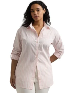Lauren Ralph Lauren Plus-Size Oversize Striped Cotton Broadcloth Shirt | Shirts & Tops 9 Lauren Ralph Lauren Plus-Size Oversize Striped Cotton Broadcloth Shirt | Shirts & Tops -Lauren Ralph Store 71UWP5MTHtL. AC SR736920