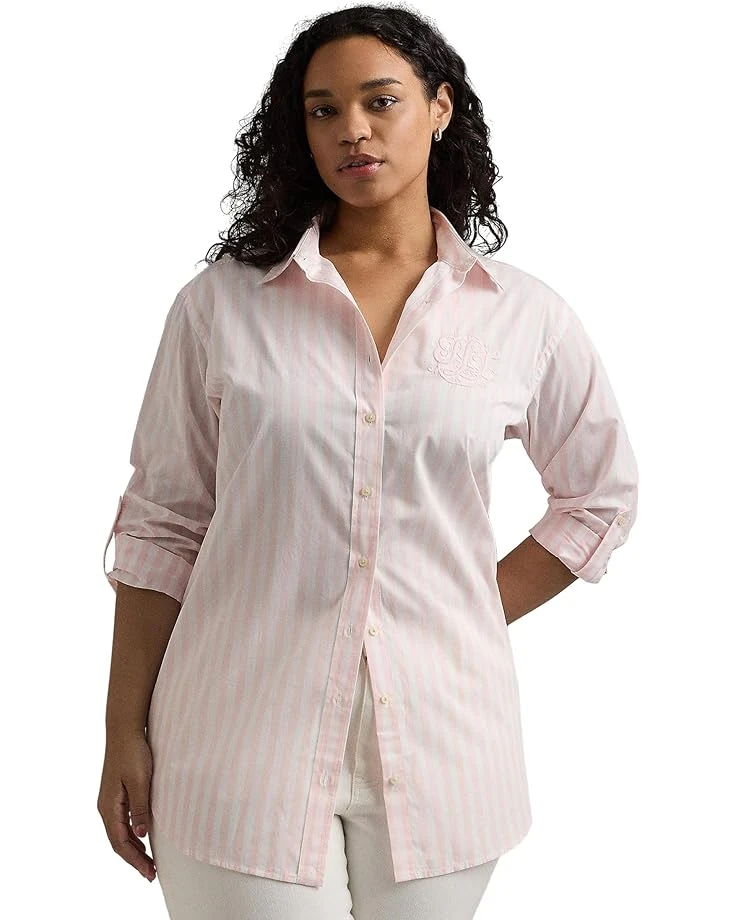 Lauren Ralph Lauren Plus-Size Oversize Striped Cotton Broadcloth Shirt | Shirts & Tops 5 Lauren Ralph Lauren Plus-Size Oversize Striped Cotton Broadcloth Shirt | Shirts & Tops - Image 5