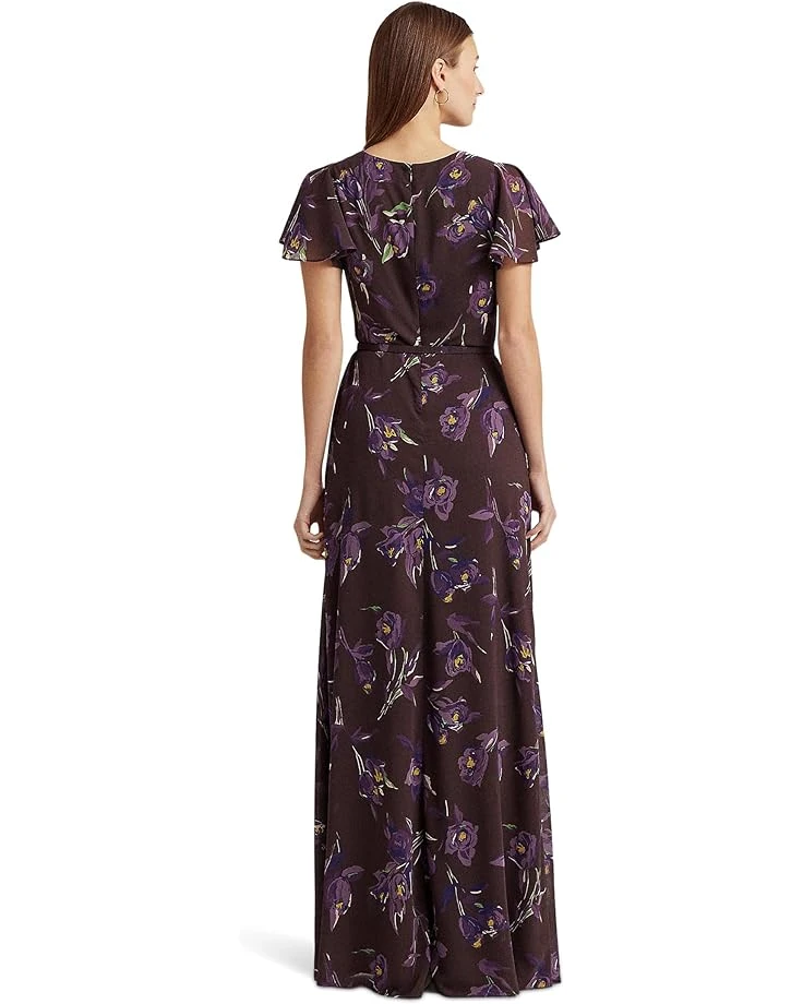 Lauren Ralph Lauren Floral Belted Georgette Flutter-Sleeve Gown | Dresses 2 Lauren Ralph Lauren Floral Belted Georgette Flutter-Sleeve Gown | Dresses - Image 2