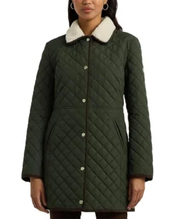 Lauren Ralph Lauren Quilt 3/4 W Berber | Coats & Outerwear -Lauren Ralph Store 71WEYhFXv9L. AC SR736920
