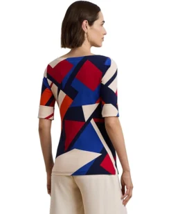 Lauren Ralph Lauren Print Stretch Cotton Boatneck Tee | Shirts & Tops -Lauren Ralph Store 71WeEh7DRNL. AC SR736920