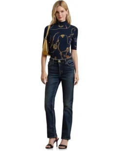 Lauren Ralph Lauren Belting-Print Stretch Jersey Turtleneck | Shirts & Tops -Lauren Ralph Store 71WjQF6GcYL. AC SR736920