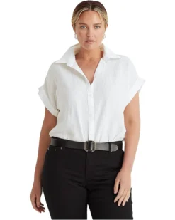 Lauren Ralph Lauren Plus Size Linen Dolman-Sleeve Shirt | Shirts & Tops -Lauren Ralph Store 71YqPF9voaS. AC SR736920
