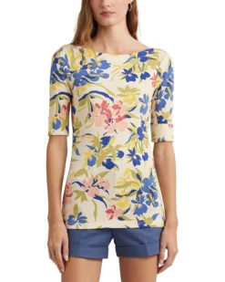 Lauren Ralph Lauren Floral Stretch Cotton Boatneck Tee | Shirts & Tops -Lauren Ralph Store 71YzDkLZcvL. AC SR736920