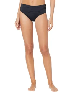 Lauren Ralph Lauren Beach Club Solids Wider Shirred Banded Hipster | Swimwear