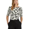 Lauren Ralph Lauren Leaf-Print Stretch Cotton Boatneck Tee | Shirts & Tops