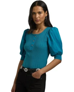 Lauren Ralph Lauren Pointelle Puff Sleeve Henley Tee | Shirts & Tops -Lauren Ralph Store 71bdi3mzwNL. AC SR736920