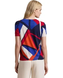 Lauren Ralph Lauren Print Cotton-blend Short-sleeve Sweater | Sweaters -Lauren Ralph Store 71brqxt7aL. AC SR736920