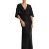 Lauren Ralph Lauren Metallic Knit Twist-Front Cape Gown | Dresses