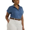 Lauren Ralph Lauren Plus-Size Linen Dolman-Sleeve Shirt | Shirts & Tops