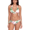 Lauren Ralph Lauren Watercolor Tropical Floral Tie Front Halter Bikini Top | Shirts & Tops