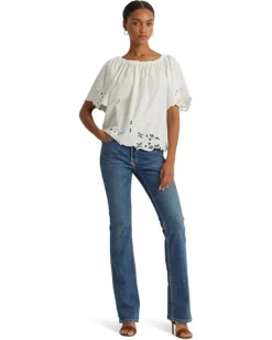 Lauren Ralph Lauren Eyelet Cotton Off-the-Shoulder Blouse | Shirts & Tops -Lauren Ralph Store 71ds2yv4EaL. AC SR736920