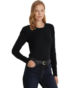 Lauren Ralph Lauren Cotton-Blend Puff-Sleeve Sweater | Sweaters