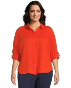 Lauren Ralph Lauren Plus-Size Linen Roll Tab–Sleeve Shirt | Shirts & Tops -Lauren Ralph Store 71eT5Q6kSsL. AC SR736920