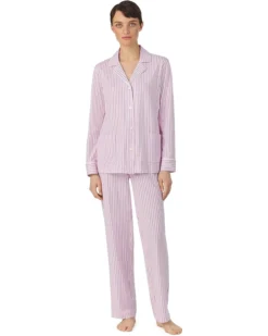Lauren Ralph Lauren Organic Cotton Long Sleeve Notch Collar PJ Set | Sleepwear -Lauren Ralph Store 71fbkkSt4FL. AC SR736920