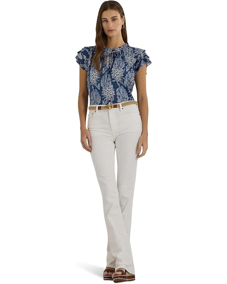 Lauren Ralph Lauren Petite Floral Linen-Blend Jersey Tie-Neck Top | Shirts & Tops 4 Lauren Ralph Lauren Petite Floral Linen-Blend Jersey Tie-Neck Top | Shirts & Tops - Image 4